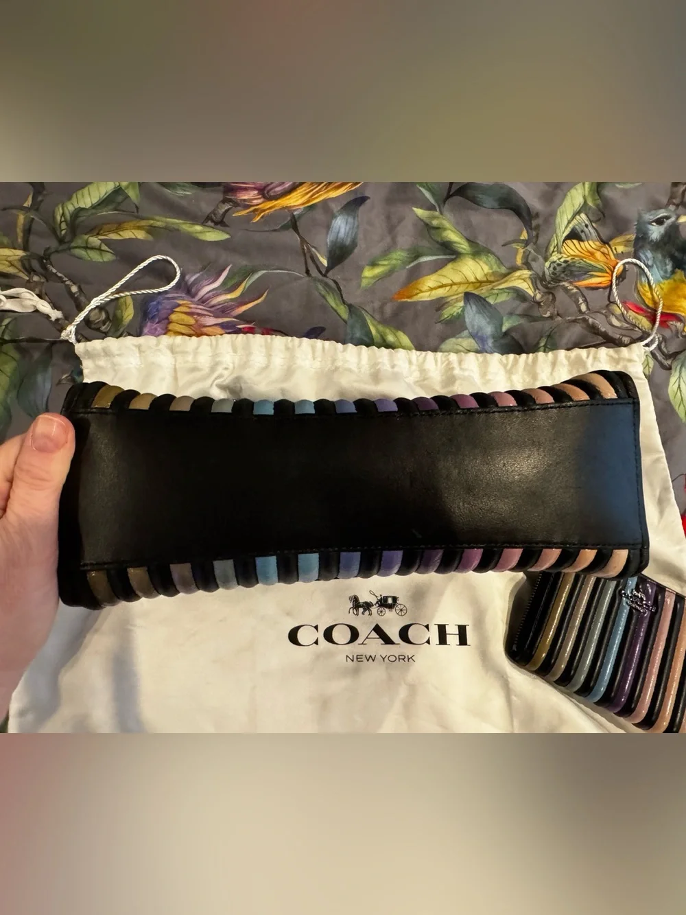 RARE Coach Set Quilted Ombre Parker bag with matching zip around wallet EUC
